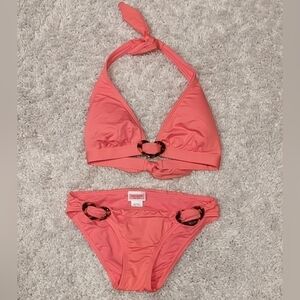 Kate Spade Bikini Top and Bottom Set X-Small Tortoiseshell Buckles